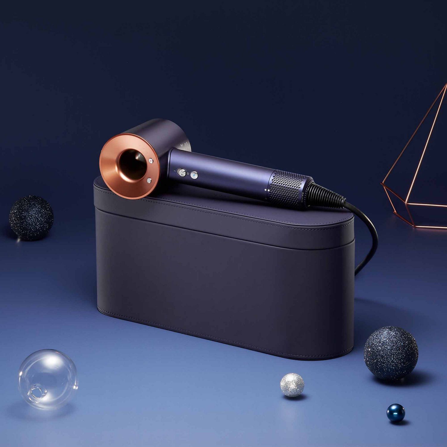 Dyson styling tools in prussian blue